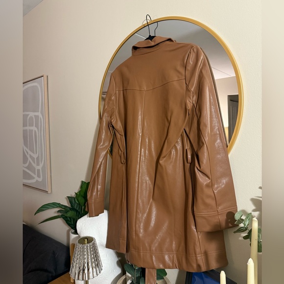 Backyard Roses Western Ranger Faux Leather Jacket Size Small NWT + belt - Picture 11 of 14